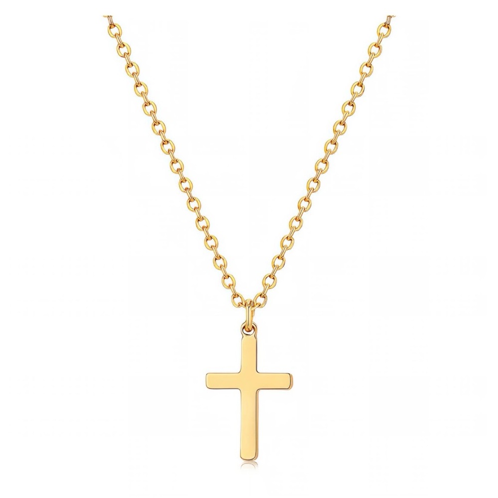 18k Gold plated steel Cross Necklace